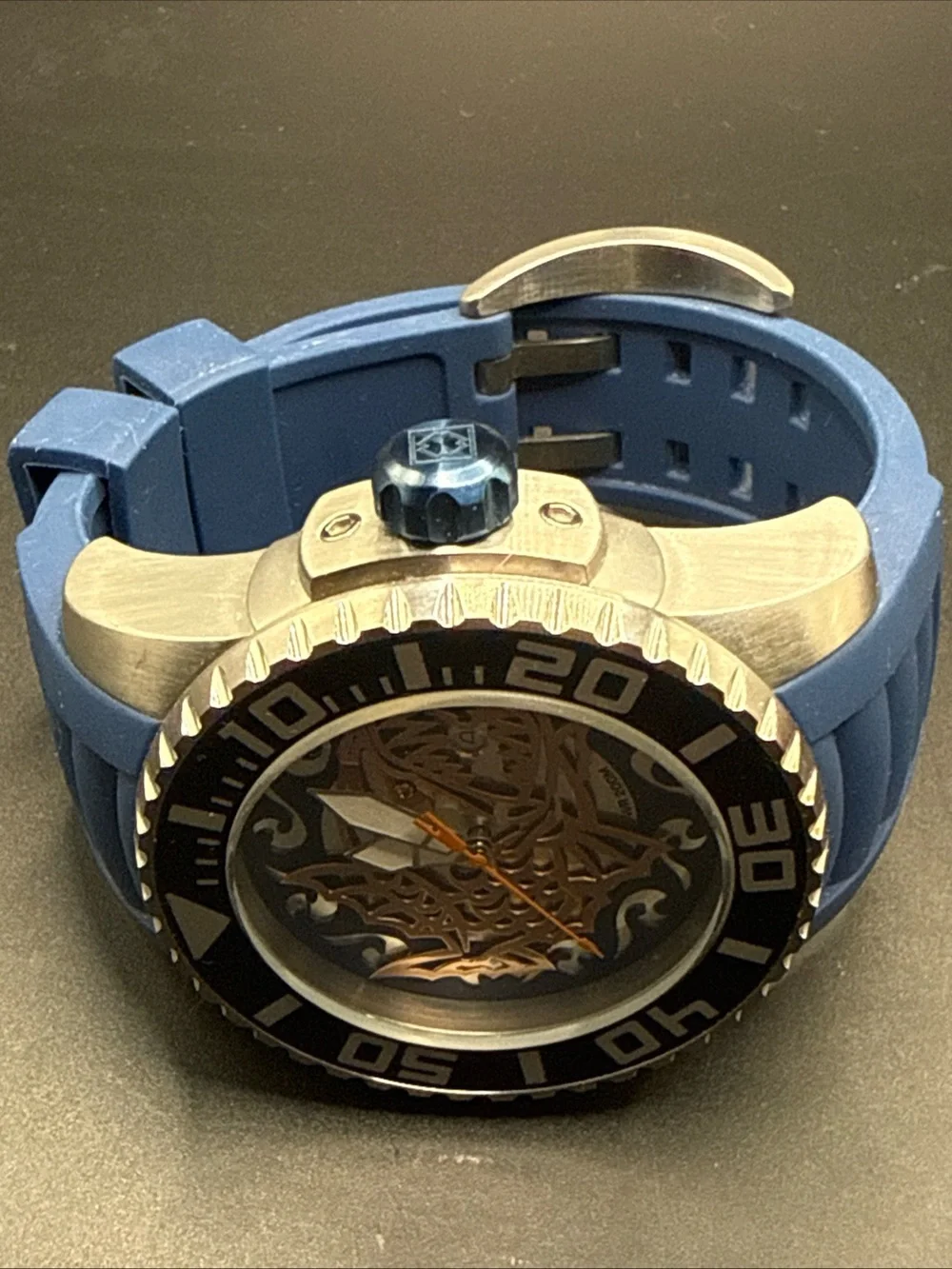 Invicta Blue and Silver Piranha Dial Dive Watch